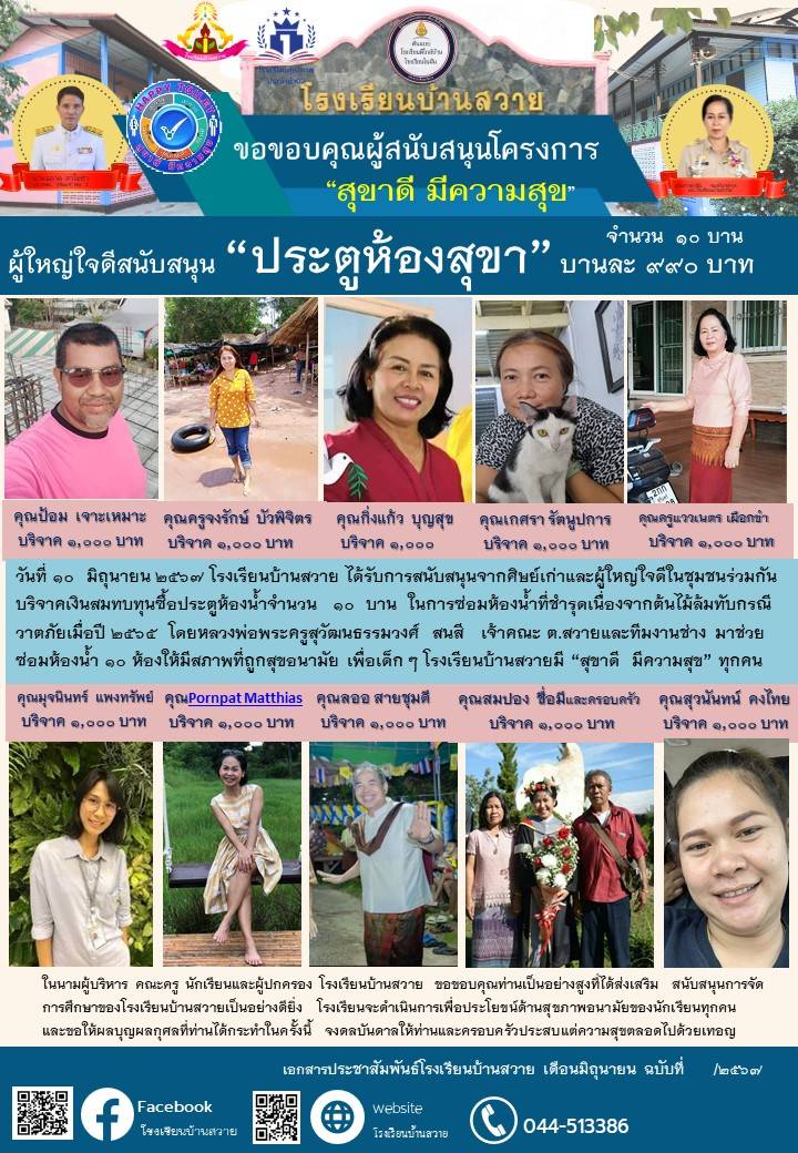 ผู้ใหญ่ใจดี มอบประตูห้องสุขา